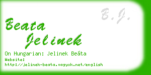 beata jelinek business card